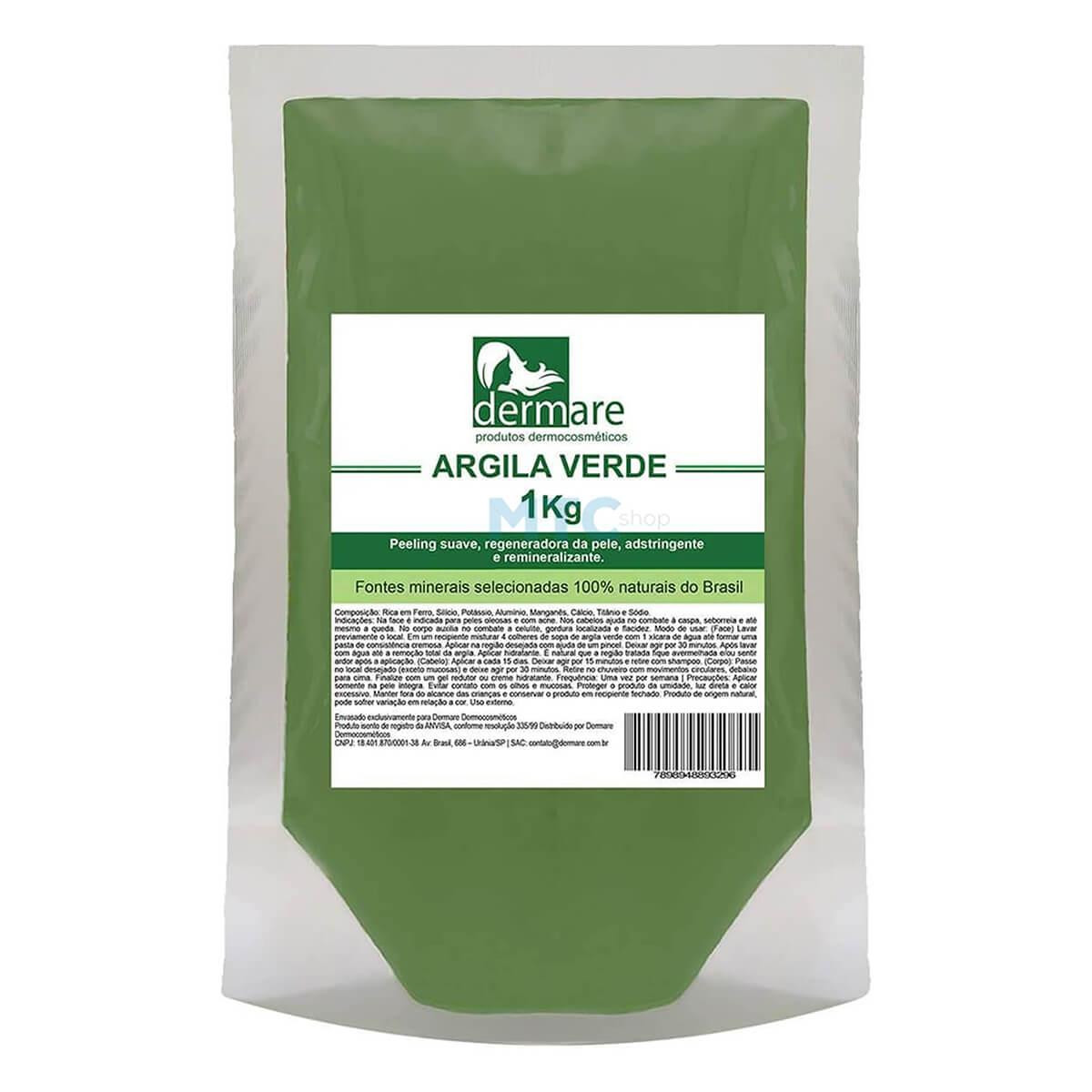 Argila Verde com Colágeno 1 kg - Dermare
