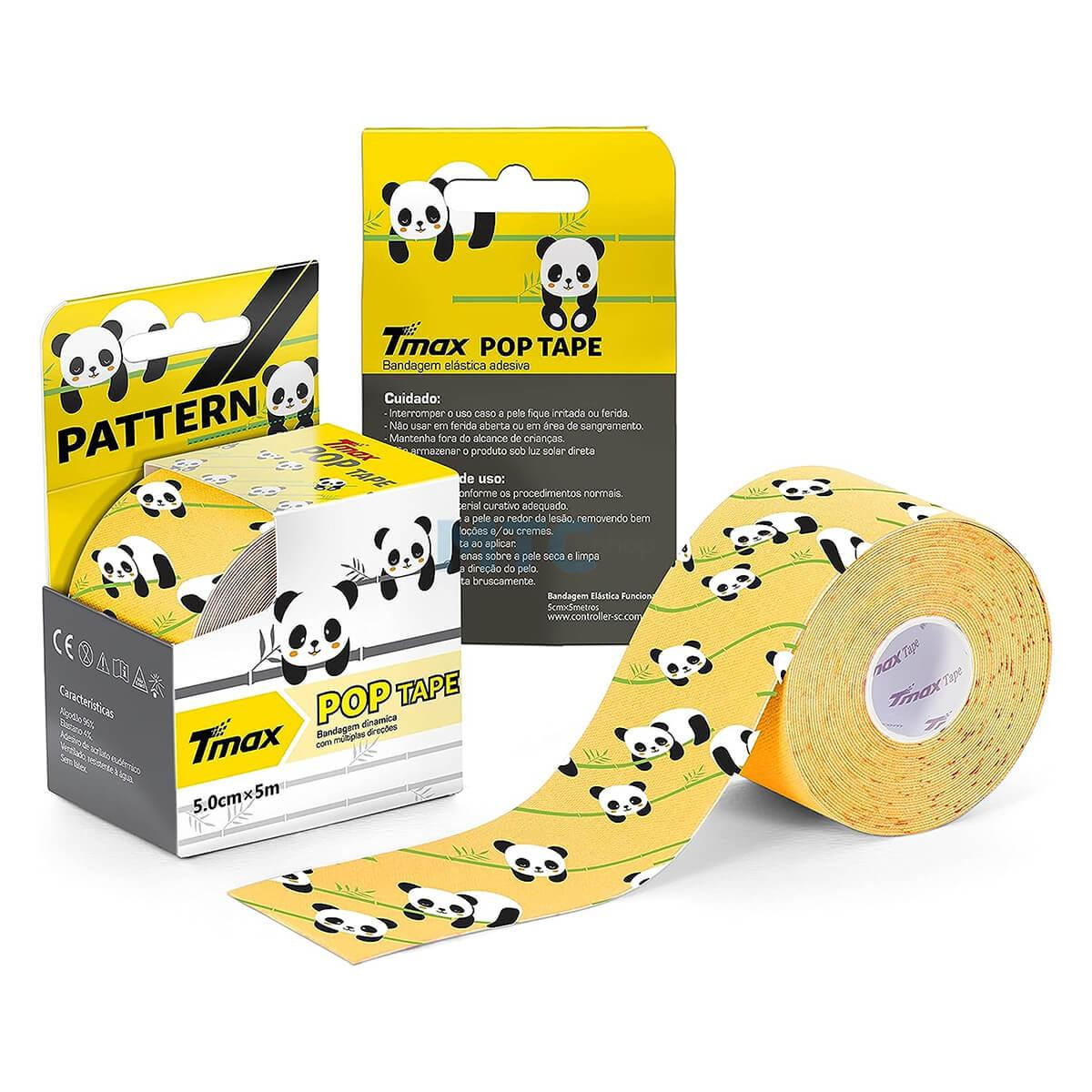 Bandagem Elástica Adesiva Panda - Kinesio - TMAX Tape