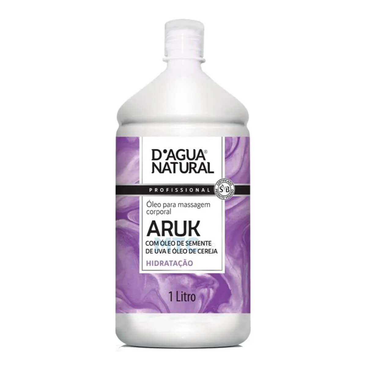 Óleo de Massagem Aruk c/Semente de Uva e Cereja - 1L - D'Agua Natural