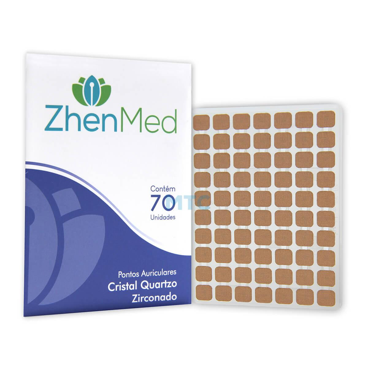 Placa Ponto Cristal Quartzo Zirconado para Auriculoterapia 70un - Zhenmed