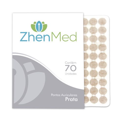 Placa Ponto Prata Para Auriculoterapia - 70un - ZhenMed