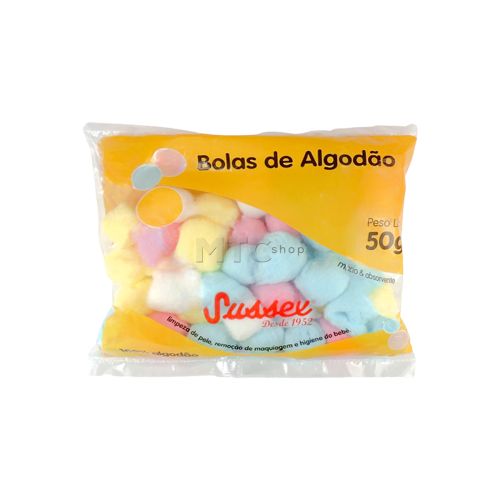 Algodão Hidrófilo Bola Colorida - 50G - Sussex