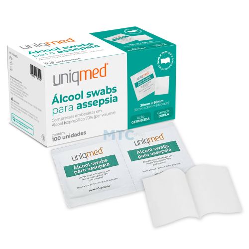 Álcool Swabs Para Assepsia c/100un - Uniqmed