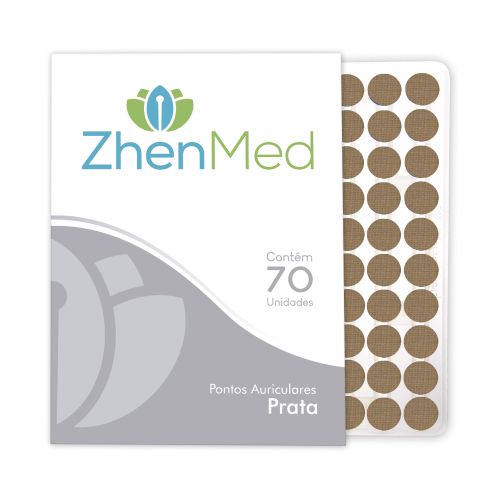Placa Ponto Prata Para Auriculoterapia - 70un - ZhenMed