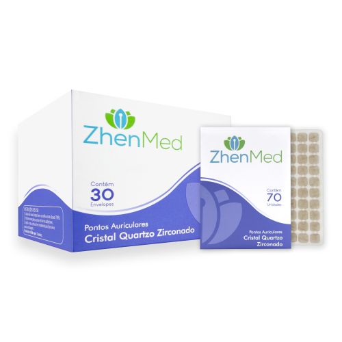Ponto Cristal Zirconado Para Auriculoterapia - Caixa c/30 - ZhenMed