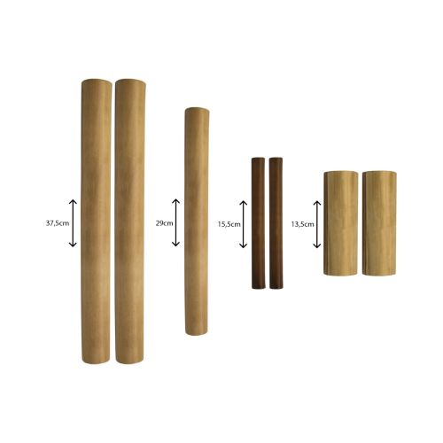 Kit Bambu Para Massagem Modeladora Corporal e Facial - c/7un - Zhenmed