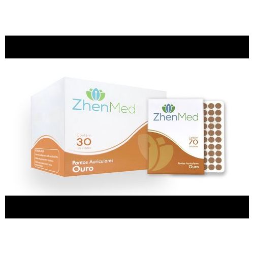 Caixa Ponto Ouro para Auriculoterapia c/ 30 cartelas - ZhenMed