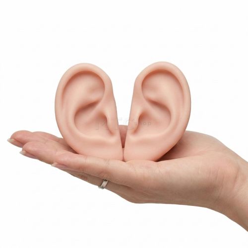 Par de Orelhas De Borracha Humanas Para Acupuntura - 7,5cm - ZhenMed