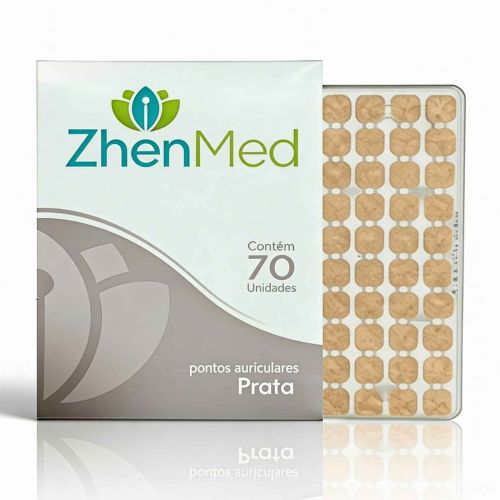 Placa Ponto Prata Para Auriculoterapia - 70un - ZhenMed